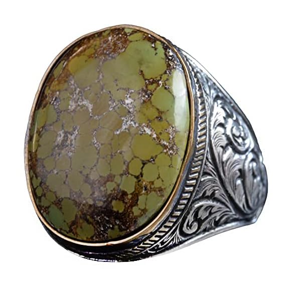 Natural Arizona Turquoise Stone Ring - 925 Sterling Silver (Model-2)