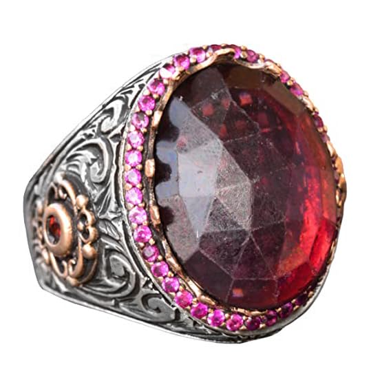 Handmade Natural Garnet Stone Silver Men's Ring - Symbol of Passion and Protection