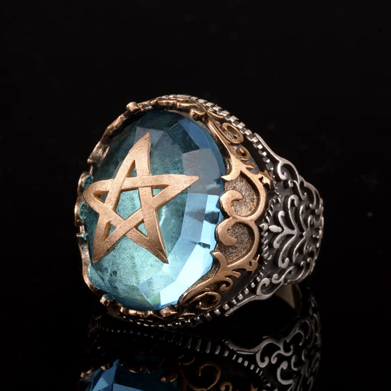 Star Ring, Seal Ring, 925 Sterling Silver Men's Ring, Handmade Ring — 5