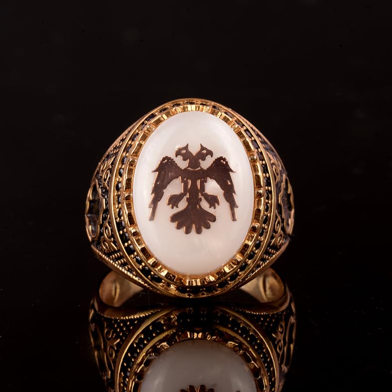 925 Sterling Silver Ring - Symbolic Ring - Men's Ring (Double-Headed Eagle) — 6