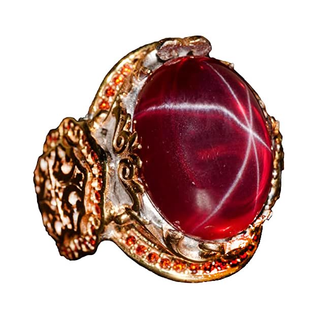 Natural Star Ruby Stone Ring, 925 Sterling Silver Ring