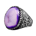 Natural Druzy Crystal Quartz Gemstone Ring