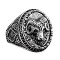 925 Sterling Silver Men's Aries Zodiac Ring - Bold and Majestic Design
