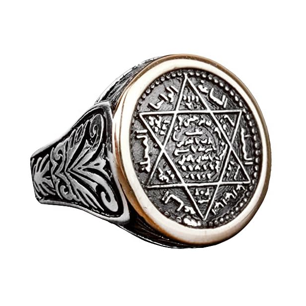 925 Sterling Silver Star of David Men's Ring (Model-2)