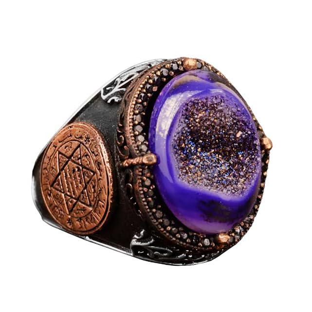 Natural Drusy Quartz Crystal Stone Ring