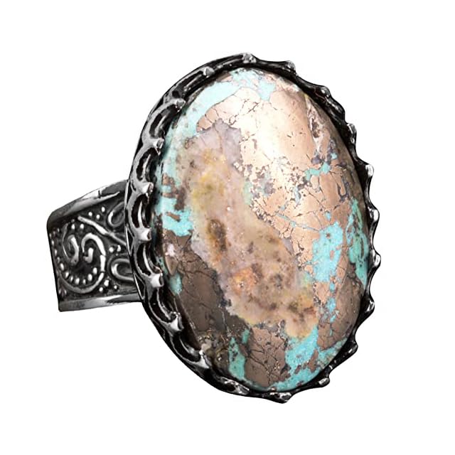 Natural Arizona Turquoise Stone Ring - Handmade, 925 Sterling Silver