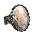 Natural Arizona Turquoise Stone Ring - Handmade, 925 Sterling Silver