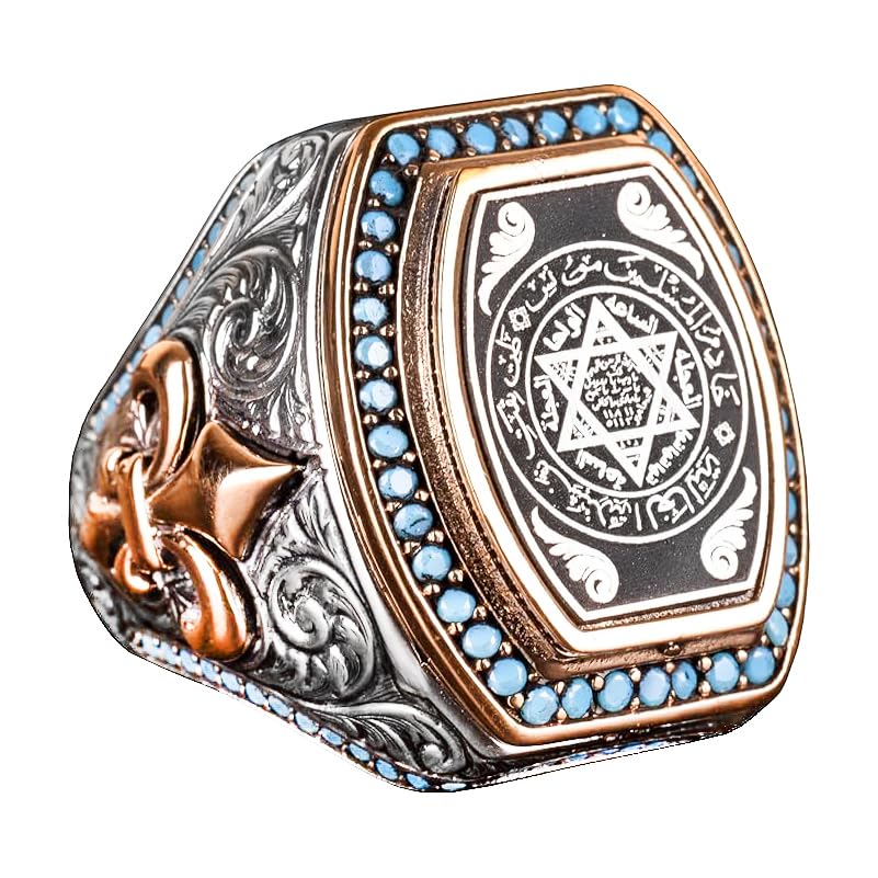 Solomon Seal Ring, 925 Sterling Silver Men's Ring