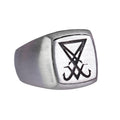 Sigil Ring, Lucifer Ring, Witchcraft, Alchemy, Demonic Men's Ring, Sacred Geometry, 925 Sterling Silver Ring