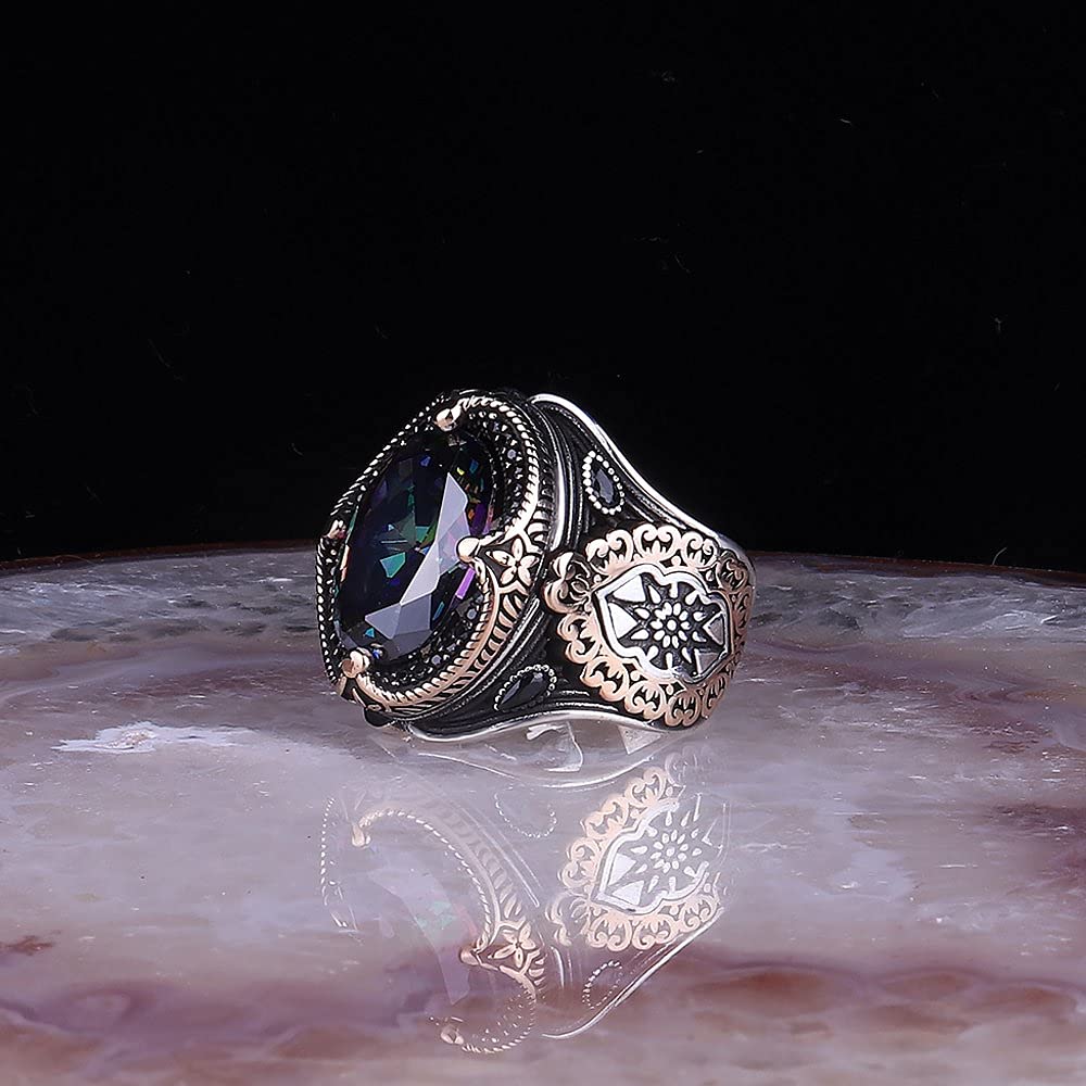 Mystic Topaz Ring - Handmade 925 Sterling Silver Ring — 4