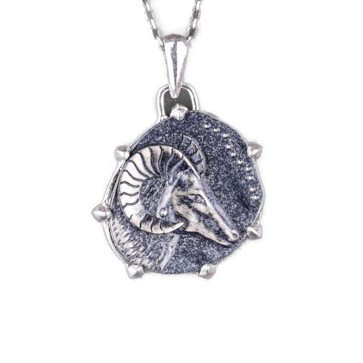 925 Sterling Silver Design Pendant - Handmade Necklace (Aries)