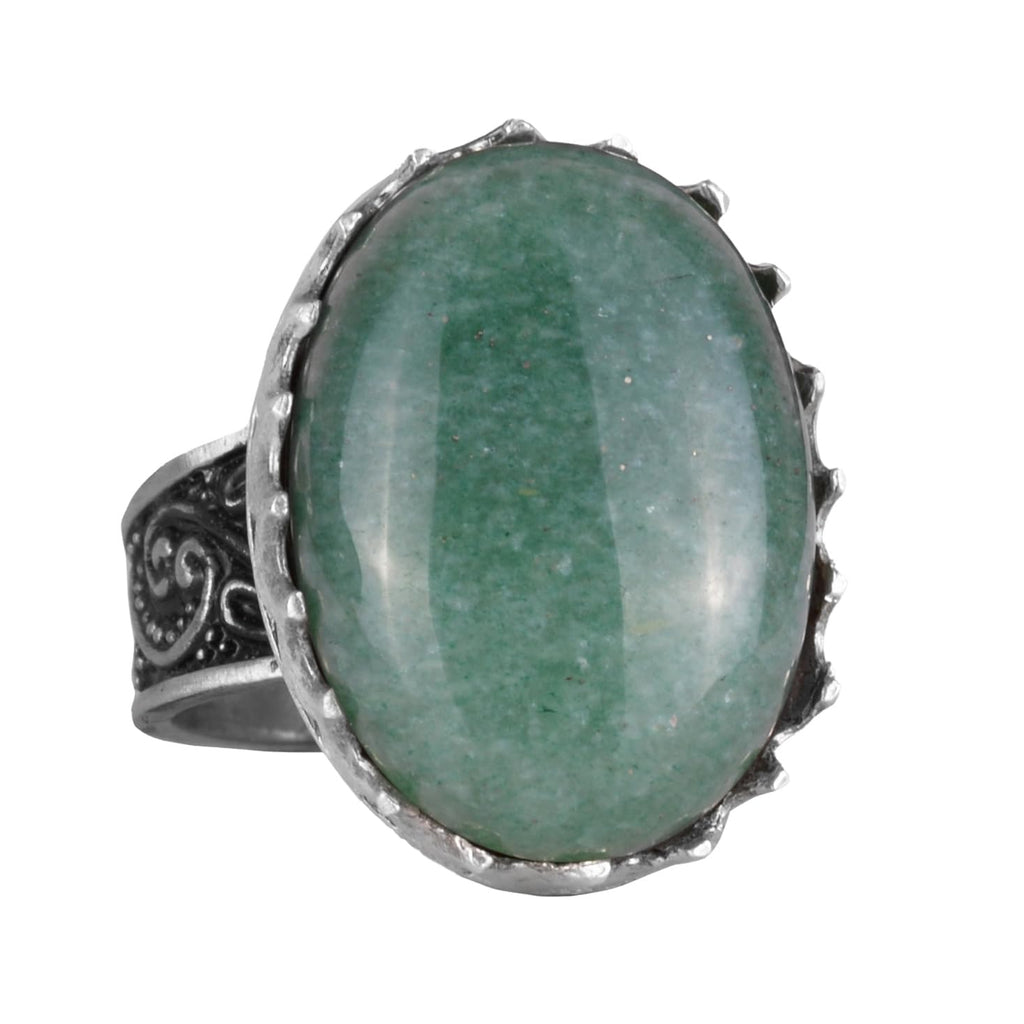 Natural Aventurine Stone Ring - 925 Sterling Silver Handmade Ring
