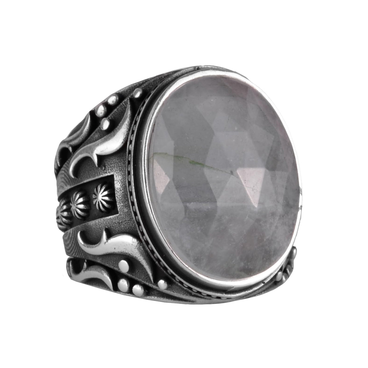 Natural Aquamarine Stone Ring, Peaceful 925 Sterling Silver Men's Ring, Designer Silver Men's Ring