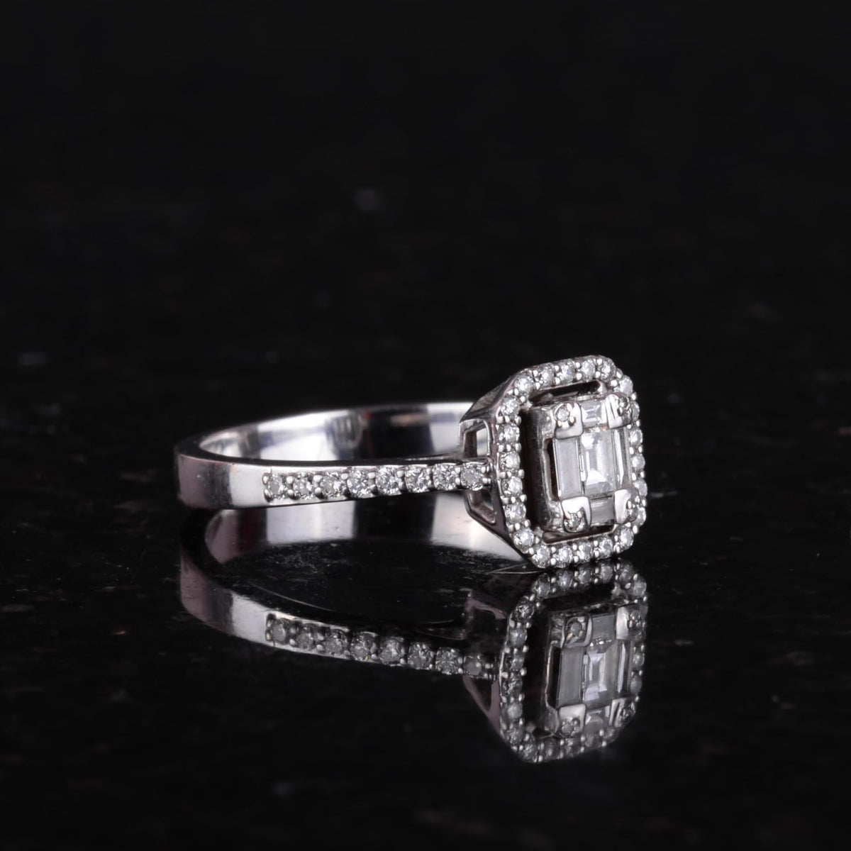 KAMBO 0.41 Ct Certified Diamond Women's Engagement Ring - 14K White Gold Wedding Band — 4