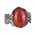 Silver Women's Ring with Natural Red Bloodstone
