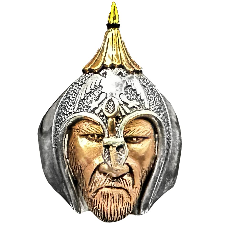 Silver Ring Genghis Khan, Great Mongol, Golden Horde Ring 925 Sterling Silver Men's