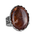 Natural Agate Stone Ring - 925 Sterling Silver