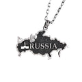 KAMBO 925 Sterling Silver Country Map Rope Chain Necklace (Russia)