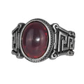 Handmade 925 Sterling Silver Men's Ring with Natural Ethiopian Opal Stone - Labyrinth Design