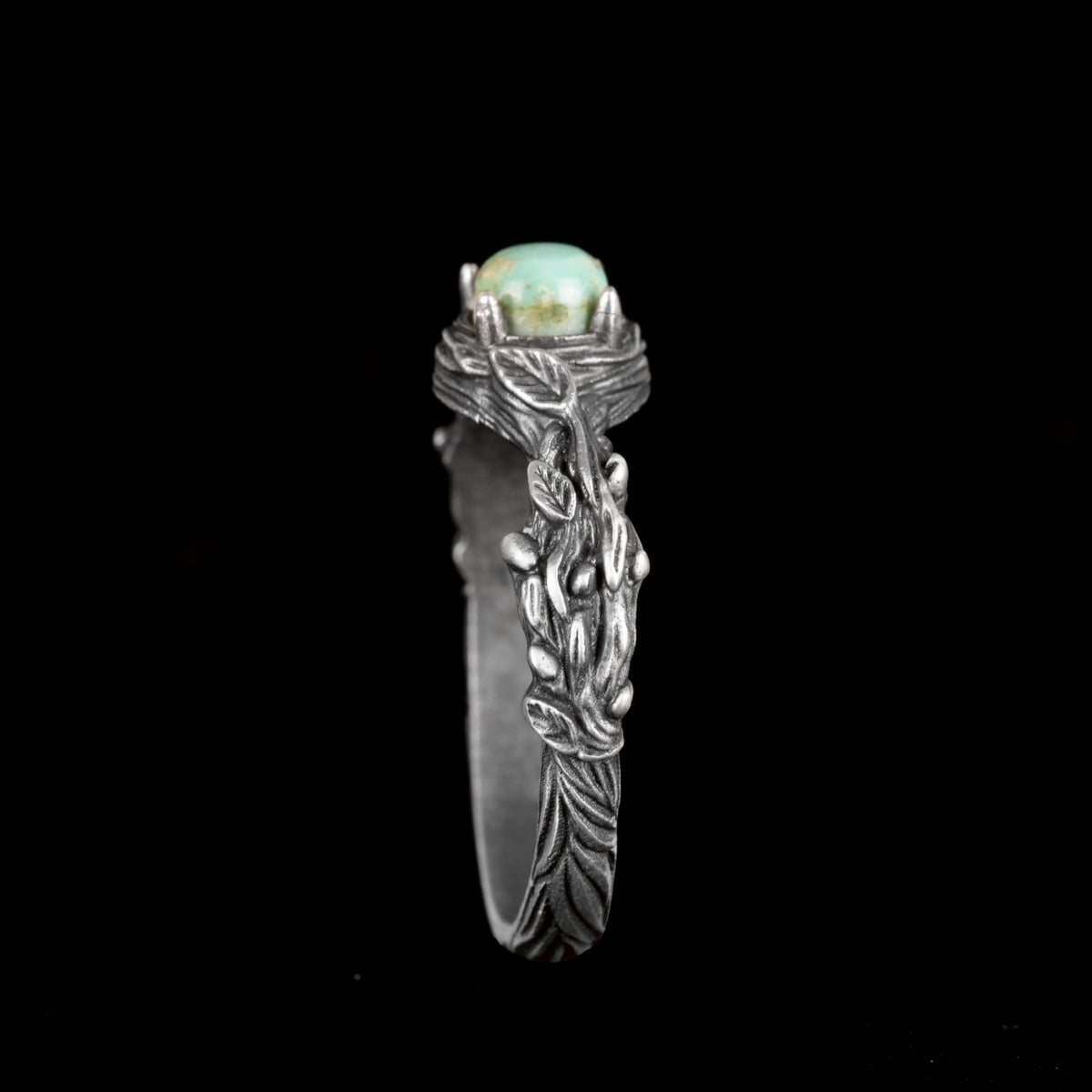 Natural Arizona Turquoise Stone Ring, 925 Sterling Silver (Model-4) — 5