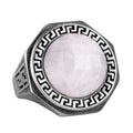 Natural Stone Ring - 925 Sterling Silver Handmade Men's Ring (Moonstone)