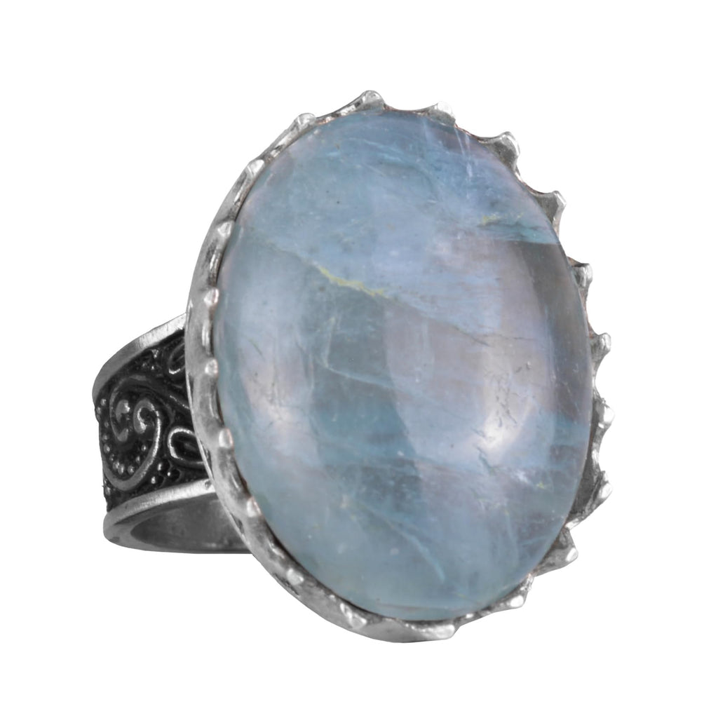 Natural Aquamarine Stone Ring - 925 Sterling Silver Handmade Ring