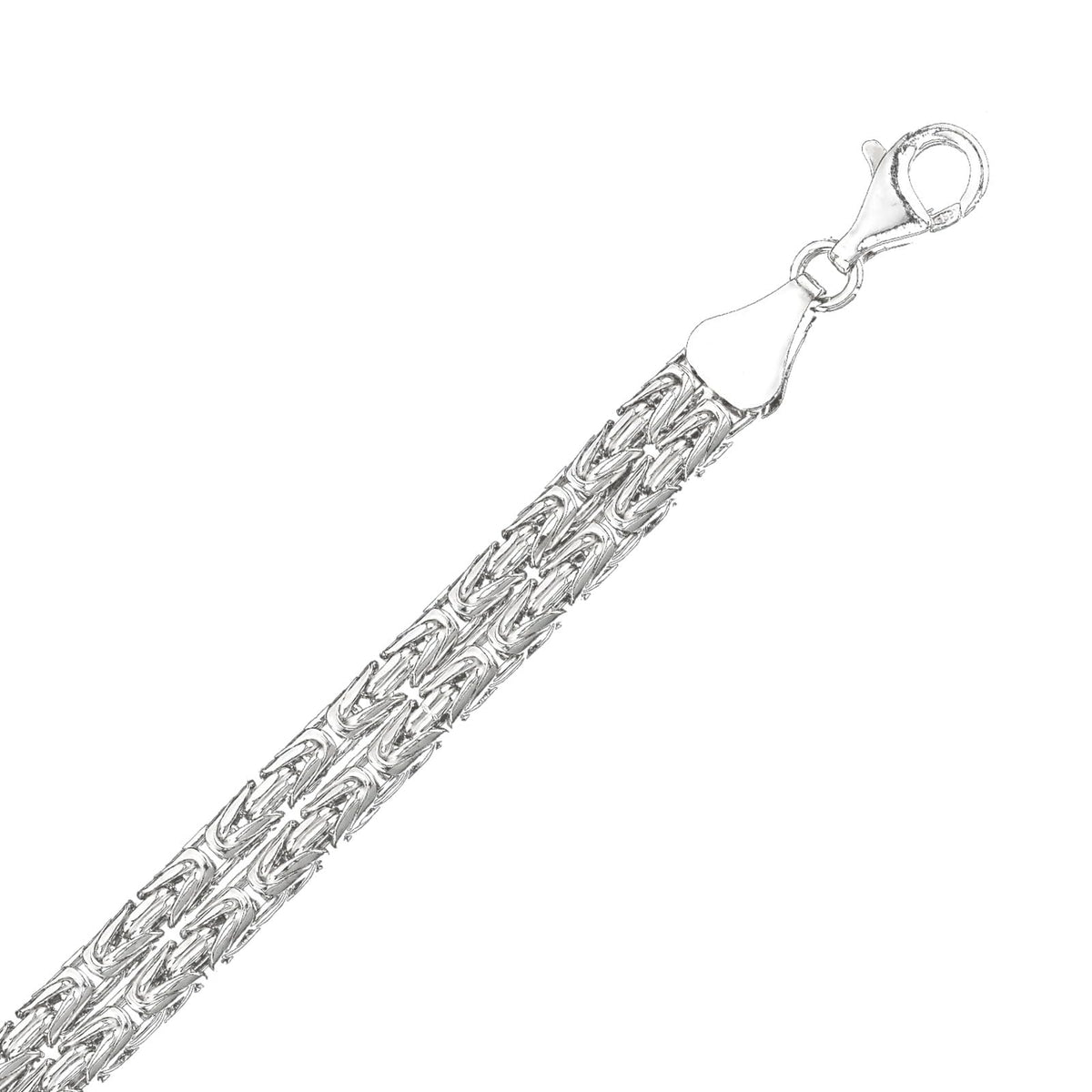 KAMBO Handmade 925 Sterling Silver Double Round Byzantine King Chain Necklace Unisex Vintage Statement Jewelry Gift for 