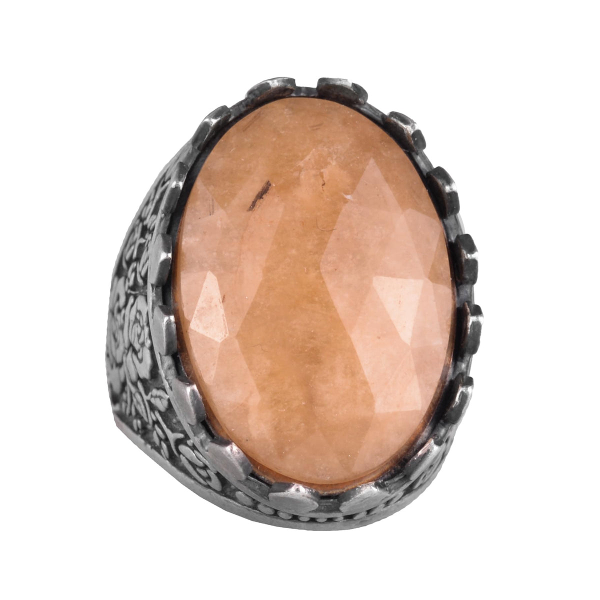Natural Yellow Sapphire Stone Ring - Handmade Silver Ring