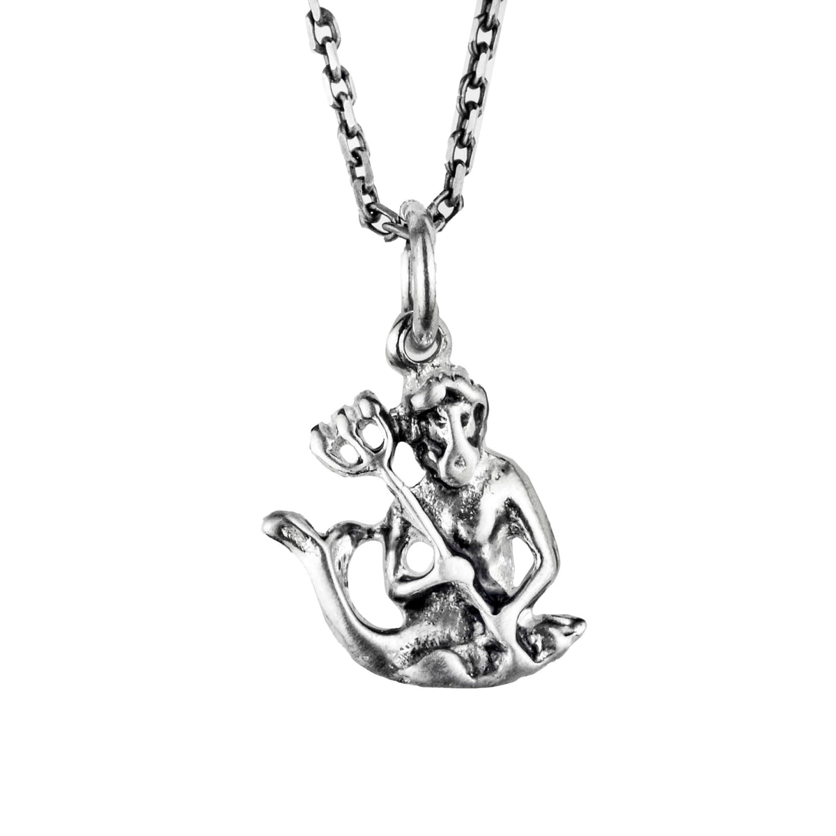 KAMBO 925 Sterling Silver Poseidon Necklace - Handmade Legendary Sea God Amulet