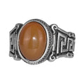 Handcrafted 925 Sterling Silver Men's Ring Natural Ethiopian Opal Stone - Labyrinth Design (Model-2)
