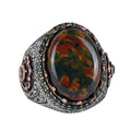Natural Bloodstone Ring - 925 Sterling Silver Handcrafted Ring
