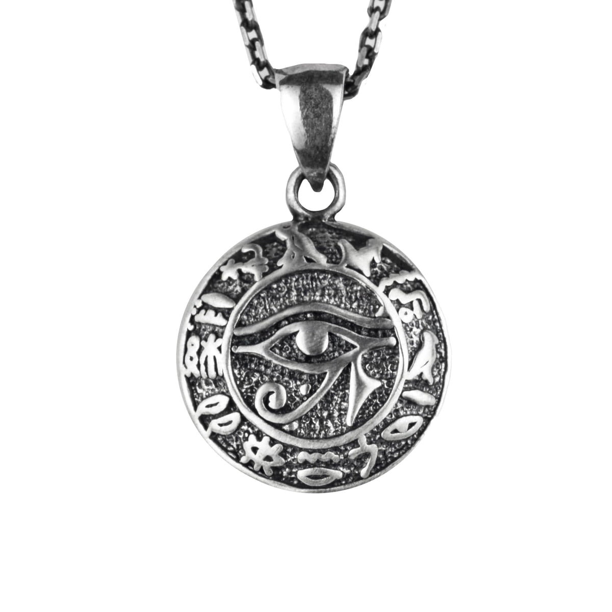 KAMBO 925 Sterling Silver Eye of Horus Necklace - Handmade Protection and Healing Symbol