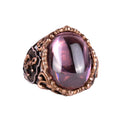Kambo Synthetic Pink Topaz Stone Sailor Anchor Ring - 925 Sterling Silver Ring