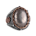 Real Natural Pyrite Stone Ring - 925 Sterling Silver Men's Ring