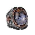 Natural Pietersite Stone Ring, 925 Sterling Silver Ring, Ottoman Tugra Silver Ring, Unique Ring