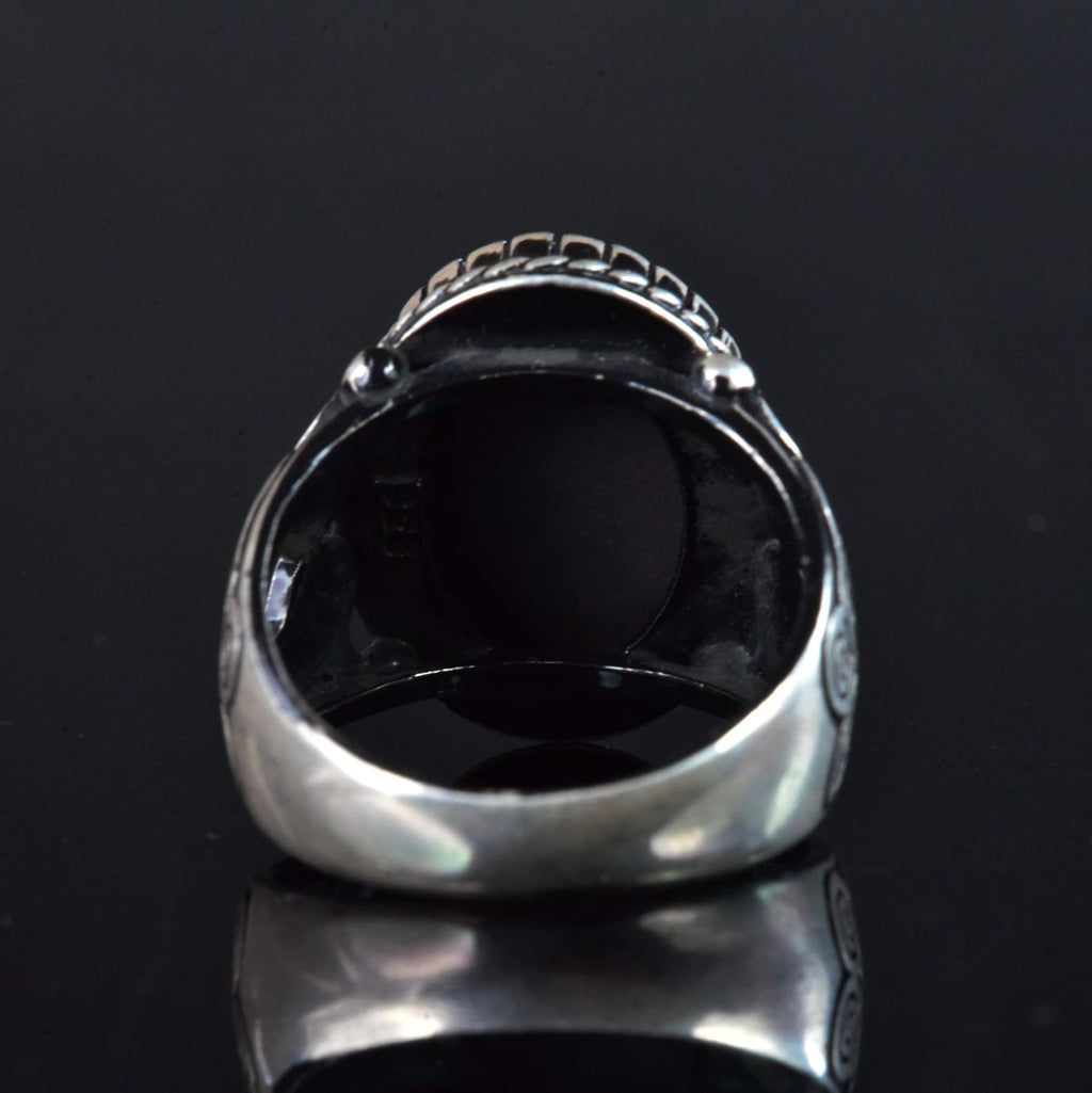 Natural Hematite Stone Ring, Islamic Silver Ring, 925 Sterling Silver Ring — 7