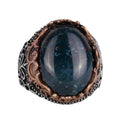Natural Green Bloodstone Handmade Ring - 925 Sterling Silver