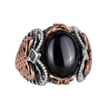 Natural Onyx Stone Ring, 925 Sterling Silver Men's Ring
