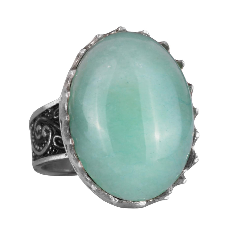 Natural Amazonite Stone Ring - 925 Sterling Silver Handmade Ring