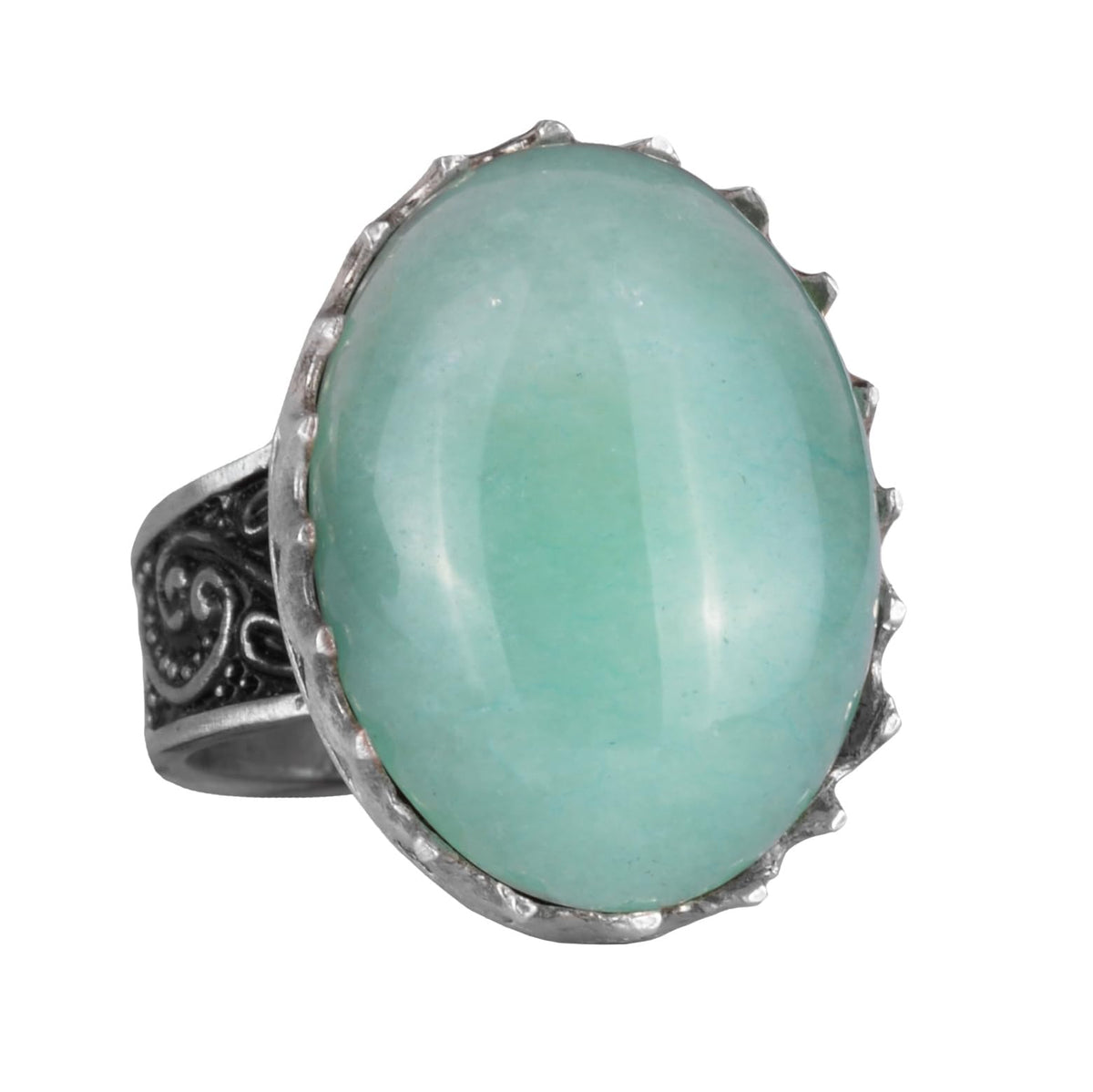 Natural Amazonite Stone Ring - 925 Sterling Silver Handmade Ring