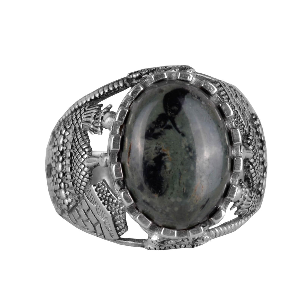 Green Eye Natural Stone Ring - 925 Sterling Silver Men's Ring - Natural Vigor Design