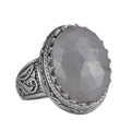 Kambo Handmade Aquamarine Gemstone Ring - Serene 925K Solid Silver Men's Ring - Sea of Tranquility Design