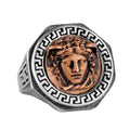 925 Sterling Silver Ring - Greek Key Design Men's Ring - Handmade Medusa Ring