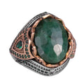 Natural Stone Handmade Ring - 925 Sterling Silver (Emerald)