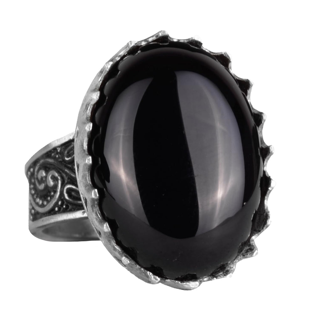 Natural Onyx Stone Ring - 925 Sterling Silver Handmade Ring