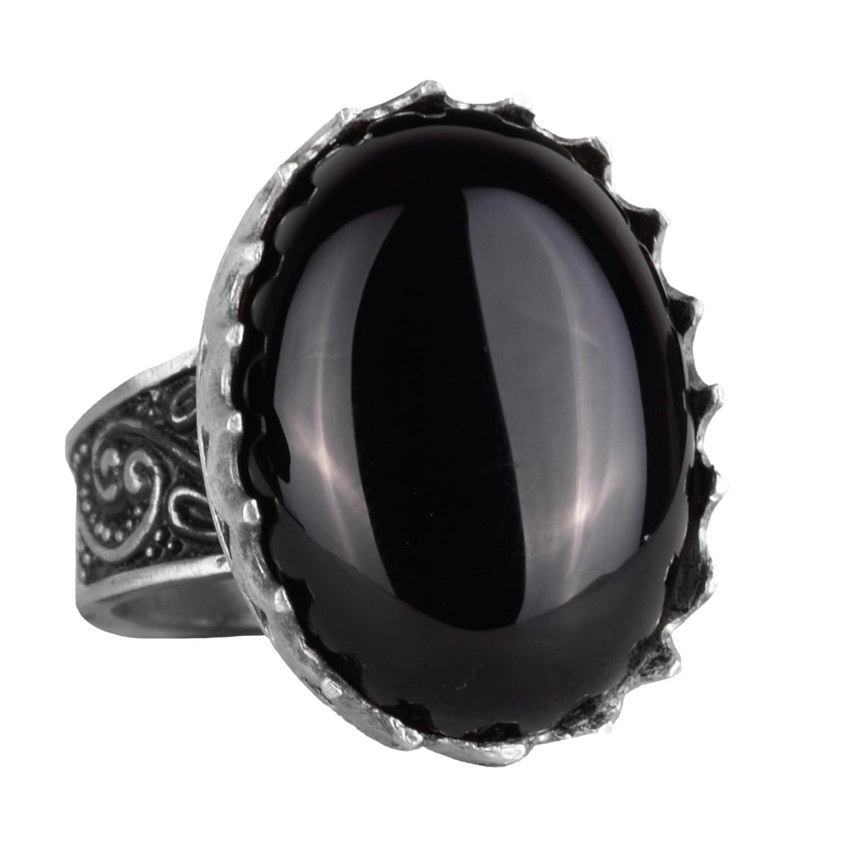 Natural Onyx Stone Ring - 925 Sterling Silver Handmade Ring