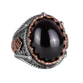 Natural Garnet Stone Silver Ring