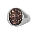 KAMBO 925 Sterling Silver Men's Symbol Minimalist Ring – Handmade Power and Protection Seal Ring (Double-Headed Eagle)