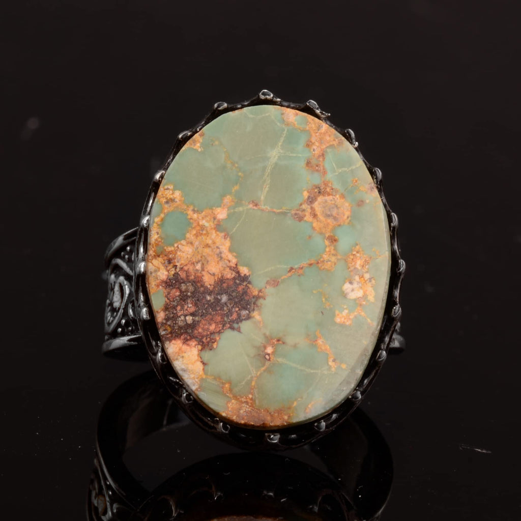 Natural Arizona Turquoise Gemstone Ring - 925 Sterling Silver — 6