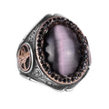 925 Sterling Silver Men's Ring - Handmade Elegance with Natural Stone (Model-2)